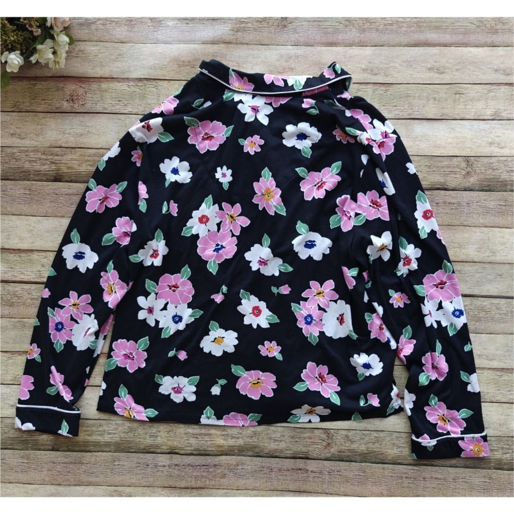 Kate Spade Floral Pajama Set Black Pink Size Large / X-Large - Picture 4 of 13